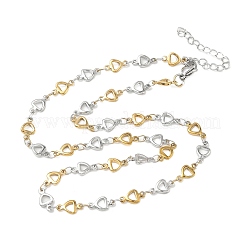 Colliers à maillons triangulaires bicolores en acier inoxydable 304 pour femmes&nbsp;NJEW-G201-01GP