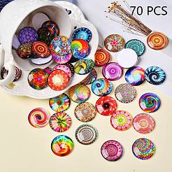 70 Stück Flatback-Glascabochons für DIY-Projekte&nbsp;GGLA-SZ0001-33B