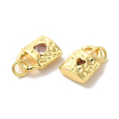 Pendentifs avec zircon cubiques à micro-pavés en laiton&nbsp;KK-H461-06G-01