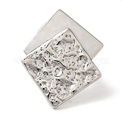 Bagues de manchette ouvertes en acier inoxydable 304 anti-ternissement en forme de losange pour femmes&nbsp;RJEW-Z053-04P