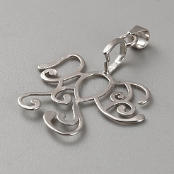 1 ciondolo in argento sterling rodiato con montatura a cabochon di forma vuota&nbsp;STER-BC0002-91