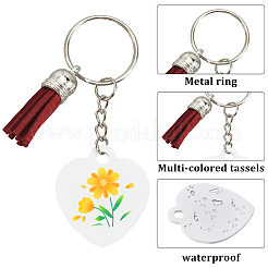 Kits de fabrication de porte-clés pendentifs en aluminium à transfert thermique double face vierges à faire soi-même&nbsp;DIY-SP0005-26A