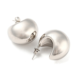 Pendientes de botón con cúpula lisa de acero inoxidable 304 que no se deslustran&nbsp;EJEW-H102-01P