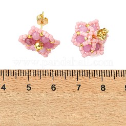 Ohrstecker aus natürlicher malaysischer Jade&nbsp;EJEW-MZ00742