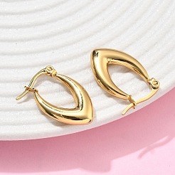 Pendientes de aro de acero inoxidable 201 en forma de V&nbsp;EJEW-D354-07G