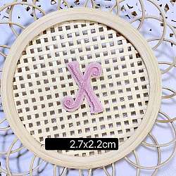 Computerized Embroidery Cloth Self Adhesive Patches, Stick on Patch, Costume Accessories, Letter, Pink, X:27x17mm
