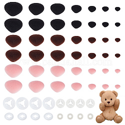 PandaHall 21 Styles Flocking Safety Noses, 96pcs Crafts Noses 7 Sizes Velvet Animal Noses with Washers for Teddy Bear Puppets Plush Animals Memory Bears Making Repairing