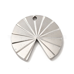 304 ciondoli in acciaio inossidabile, fascino del fan, colore acciaio inossidabile, 25x23.5x2mm, Foro: 1.6 mm