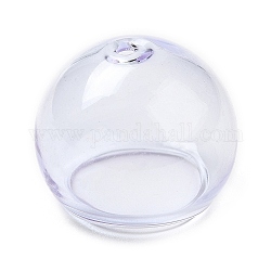 Cono de cuentas de vidrio transparente, para hacer campanas de viento, semicírculo, lila, 20x17mm, agujero: 1.6 mm, diámetro interior: 12.4 mm
