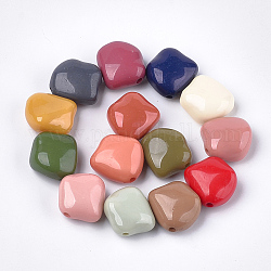 Perles acryliques, pépites, couleur mixte, 23.5x23x12.5mm, Trou: 2.5mm, environ 125 pcs/500 g