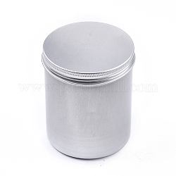 Round Aluminium Tin Cans, Aluminium Jar, Storage Containers for Cosmetic, Candles, Candies, with Screw Top Lid, Platinum, 8.5x10.15cm