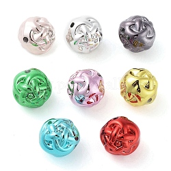 UV Plating Acrylic Beads, Ball, Mixed Color, 15x15x14mm, Hole: 2mm
