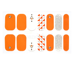 Full-Cover-Ombre-Nägel-Wraps, Straßennagelstreifen in Glitzerpuderfarbe, selbstklebend, für Nagelspitzen Dekorationen, dunkelorange, 24x8 mm, 14pcs / Blatt