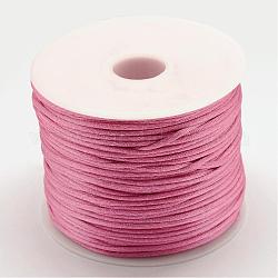 Fil de nylon, corde de satin de rattail, rouge violet pâle, 1.0mm, environ 76.55 yards (70 m)/rouleau