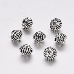 Tibetischer stil legierung korne, Cadmiumfrei und Nickel frei und Bleifrei, Antik Silber Farbe, 8x6.5 mm, Bohrung: 1.5 mm