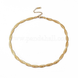 304 collana a catena in corda intrecciata in acciaio inossidabile per uomo donna, oro, 15.94 pollice (40.5 cm)