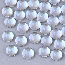 Transparent Glass Cabochons, AB Color Plated, Half Round/Dome, Clear AB, 6x3mm
