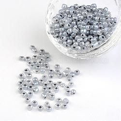 Perles de bricolage 6/0 ceyl rocailles rondes en verre, gris foncé, taille: environ 4mm de diamètre, Trou: 1.5 mm, environ 495 pcs/50 g