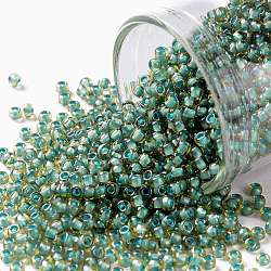 Toho perles de rocaille rondes, Perles de rocaille japonais, (308) picasso opale translucide, 11/0, 2.2mm, Trou: 0.8mm, à propos 1110pcs / bouteille, 10 g / bouteille
