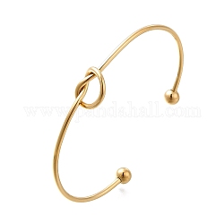304 brazalete de nudo de acero inoxidable para mujer, brazaletes de par, dorado, 0.2~1.15 cm, diámetro interior: 2-1/2x1-3/4 pulgada (6.35x4.45 cm)