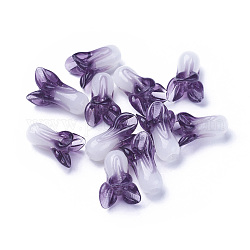 Perles vernissées manuelles, chou chinois, violet, 19~21x12~14mm, Trou: 1.6mm