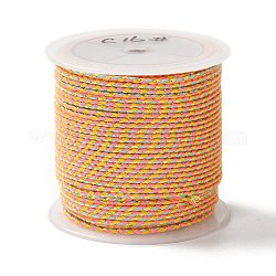 4-Ply Polycotton Cord, Handmade Macrame Cotton Rope, with Gold Wire, for String Wall Hangings Plant Hanger, DIY Craft String Knitting, Orange, 1.5mm, about 21.8 yards(20m)/roll