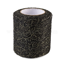 Nastri decorativi in rete, tessuto di tulle, Tessuto di bobina di rullo di tulle per la realizzazione di gonna, nero, 75mm