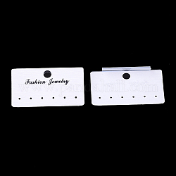 Plastic Display Cards, Used For Earrings, Rectangle, Creamy White, 3x5.5x0.7~0.8cm, Hole: 6mm