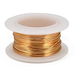 ラウンド銅ジュエリーワイヤー  鉛フリー＆カドミウムフリー＆ニッケルフリー  長持ちメッキ  スプールで  ゴールドカラー  0.3mm  約32.8フィート（10m）/ロール