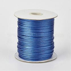 Экологически чистый корейский вощеный шнур из полиэстера, королевский синий, 1 мм, около 169.51~174.98 ярда (155~160 м) / рулон