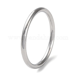 304 anello da dito semplice a fascia semplice in acciaio inossidabile per donna uomo, colore acciaio inossidabile, 1.7mm, diametro interno: formato degli stati uniti 7 1/4 (17.5 mm)