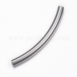 304 Stainless Steel Tube Beads, Stainless Steel Color, 60x5mm, Hole: 3.5mm