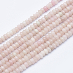 Rosa naturale perline opale fili, rondelle, 4~4.5x2~3mm, Foro: 1 mm, circa 160pcs/filo, 15.7 pollice (40 cm)