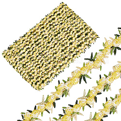 15 Yards Blumen-Polyester-Stickerei-Spitzenband, Kleidung Accessoires Dekoration, Gelb, 3/4 Zoll (20 mm)