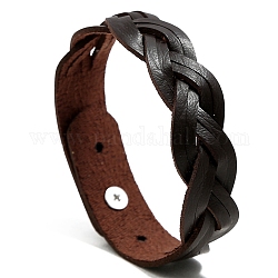 Kunstleder geflochtene Schnur Armbänder, mit Alu-Befund, Kokosnuss braun, 8-7/8 Zoll (22.5 cm)
