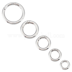 UNICRAFTALE 5Pcs 5 Sizes 316 Stainless Steel Spring Gate Rings Clasps Open Round Metal Clasps Springring Trigger Clasp Fasteners Bracelet Clasps for Jewelry Making