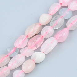Chapelets de perles en quartz rose naturel, pierre roulée, pépites, 5~13x5~10x3~8mm, Trou: 1mm, Environ 40~60 pcs/chapelet, 14.57 pouce ~ 15.74 pouces (37~40 cm)