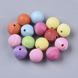 Perles en acrylique de style artisanal, ronde, couleur mixte, 9mm, Trou: 1.5mm, environ 1136 pcs/500 g