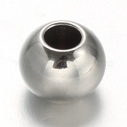 Danlingjewelry 304 cuentas espaciadoras rondelle de acero inoxidable, color acero inoxidable, 4x3mm, agujero: 1.5 mm