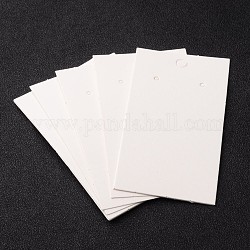 Paper Earring Card, with Three Holes, White, 90mm long, 50mm wide