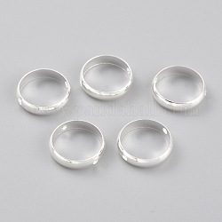 Cornici di perline in ottone, placcato di lunga durata, anello rotondo, placcati argento 925 euro, 12x3mm, Foro: 1.2 mm