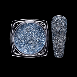 Блеск для ногтей, звездное небо / зеркальный эффект, блестящее украшение ногтей, васильковый, коробка: 30x30x16.5 мм