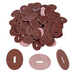 Leather Handle Washers, Leather Spacer, Oval, for Knife Making, Coconut Brown, 33x25x2mm, Hole: 10x3mm