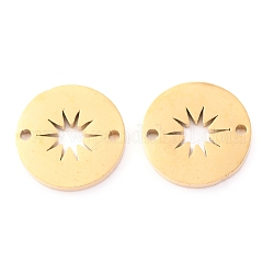 Connettori per maglie in acciaio inossidabile, piatta e rotonda con stella, oro, 10x1.2mm, Foro: 1 mm