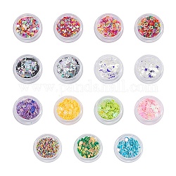 Ornament Zubehör, Scheibenplastikperlen aus Paillette, Pailletten Perlen, Mischformen, Mischfarbe, 30x15 mm