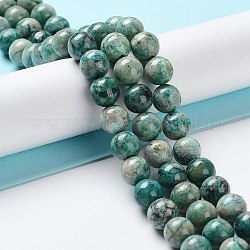 Chapelets de perles en chrysocolle naturelle, ronde, 8mm, Trou: 0.6mm, Environ 48~49 pcs/chapelet, 15.59 pouce (39.6 cm)