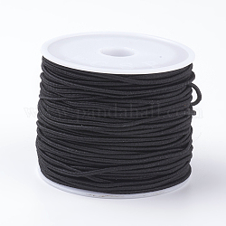 Cordones elásticos, negro, 1mm, alrededor de 19.68~21.87 yarda (18~20 m) / rollo