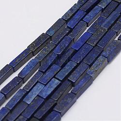 Abalorios de lapislázuli naturales hebras, teñido, cuboides, 13x5x5mm, agujero: 1 mm, aproximamente 29 pcs / cadena, 15.3 pulgada (39 cm)