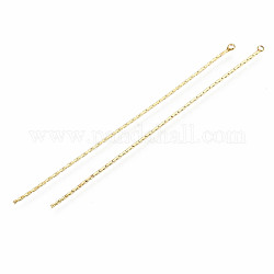 Brass Coreana Chain Tassel Pendants, Nickel Free, Real 18K Gold Plated, 71x0.8x0.5mm, Hole: 1mm