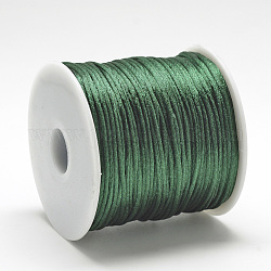 ナイロン糸  ラットテールサテンコード  濃い緑  1mm程度  約76.55ヤード（70m）/ロール